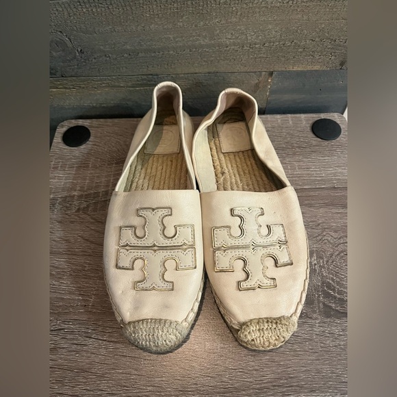Tory Burch Cream Leather Ines Espadrille Flats Size 6.5 Fit more like a 6 - Picture 9 of 16